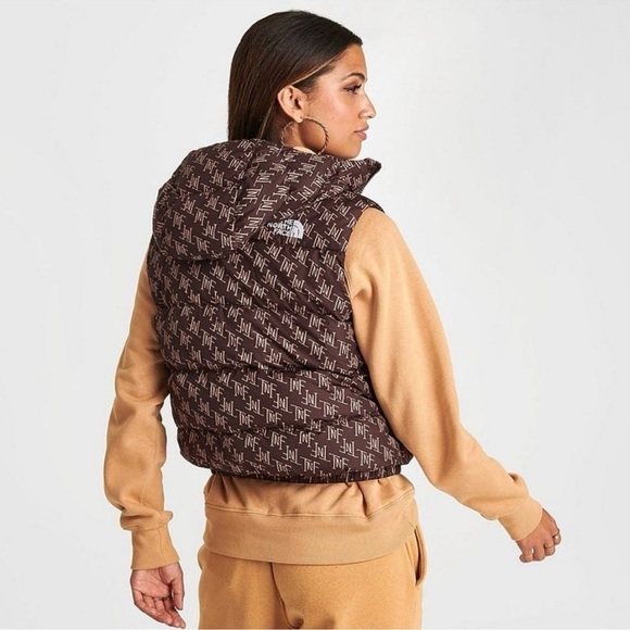 The North Face  Hydrenalit Down Vest Coal brown/monogram print Size Medium - Picture 5 of 16